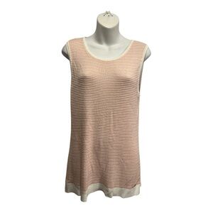 Calvin Klein Pink and Cream textured Tank Top size XS. Scoop neck